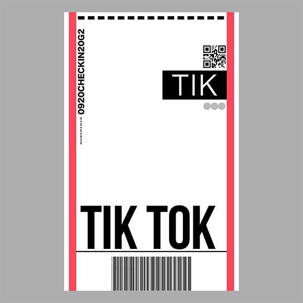 استیکر لپ تاپ مارکت میکس طرح تیکت تیک تاک TikTok ticket کد 1129MMIX